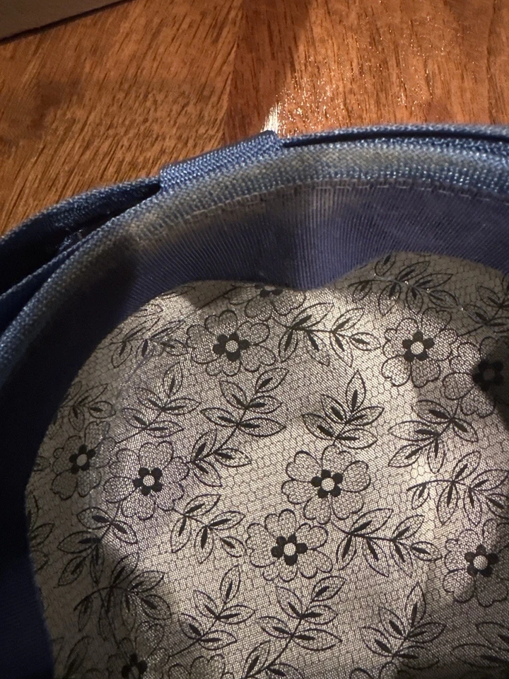 Винтажный васильковый синий таблетка шляпа с большой бант оригинал на DAYNE W YOUNGKERS коробка - Изображение 4 из 4