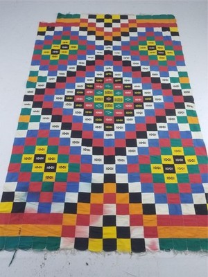 Vintage African Ewe Kente Cloth Handwoven & Patchwork Ghananian Textile 86x53in