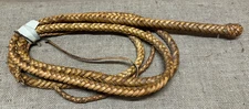 Vintage Leather Weaved Bullwhip Braided Whip Cowboy Western