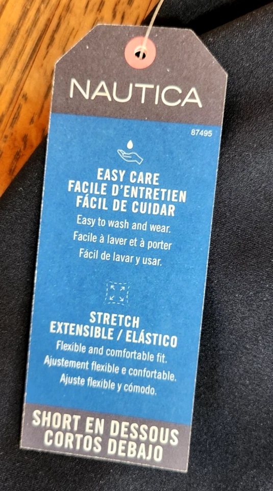 NAUTICA UNIFORM SKORT,海军蓝拉起,弹性腰背,纽扣,女孩 7 码 — 第 3/4 张图片