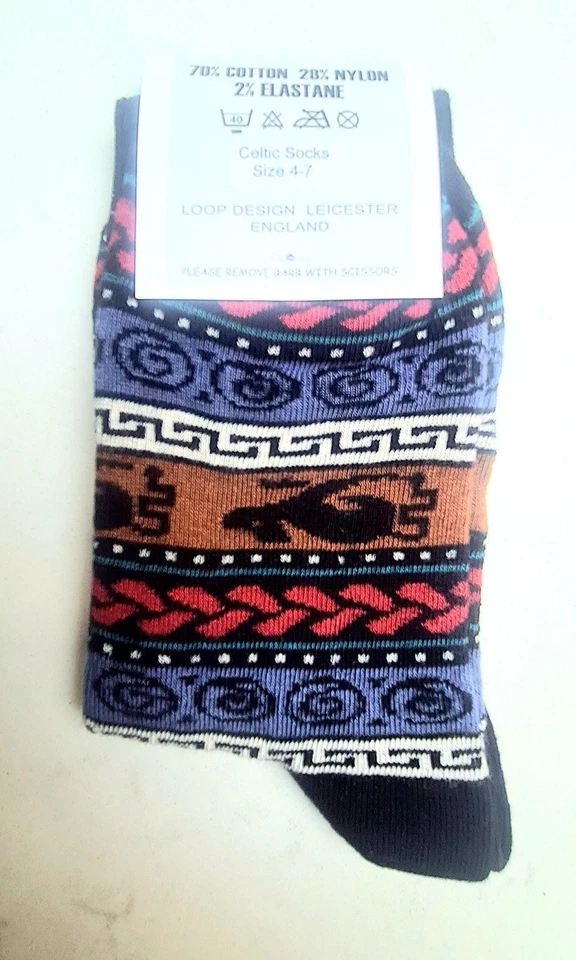 CALCETINES ARTÍSTICOS 6 Pares Diseño Edad de Bronce Celta Damas Talla 4-7 ¡GRAN REGALO! Foto 3 de 4