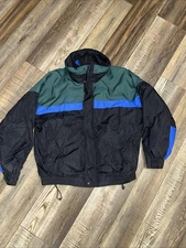 Columbia Bugaboo Jacket Windbreaker Coat Lined Green Blue f Black Mens L 3 In 1