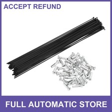 1Set 14G 291mm Length Bicycle Spokes Nipple Carbon Steel Black Universal