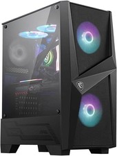 MSI MAG FORGE 100R Mid Tower Gaming Computer Case 'Nero, 2x 120mm ARGB PWM Ventola,