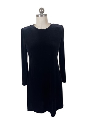 Petite Sophisticate VTG Velvet Dress Womens 8P Black Whimsigoth Witchycore LBD