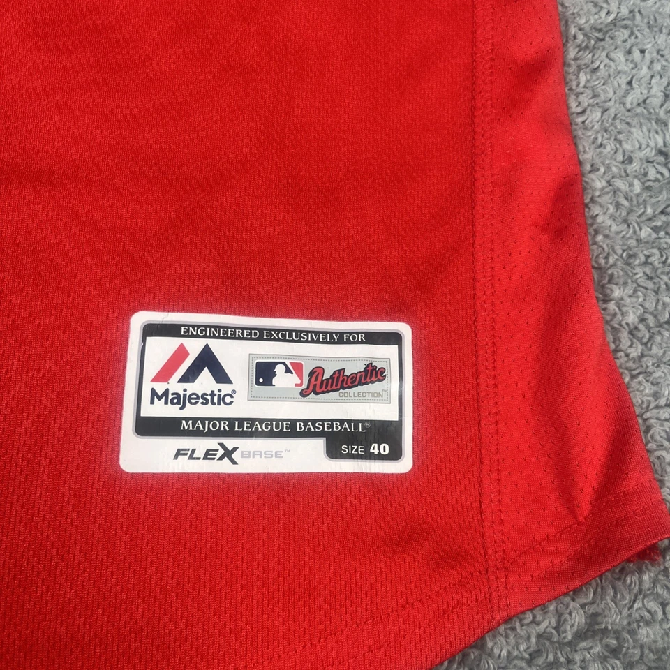 Camiseta de béisbol Cole Hamels Texas Rangers MLB para hombre talla 40 mediana majestuosa cosida Foto 3 de 4