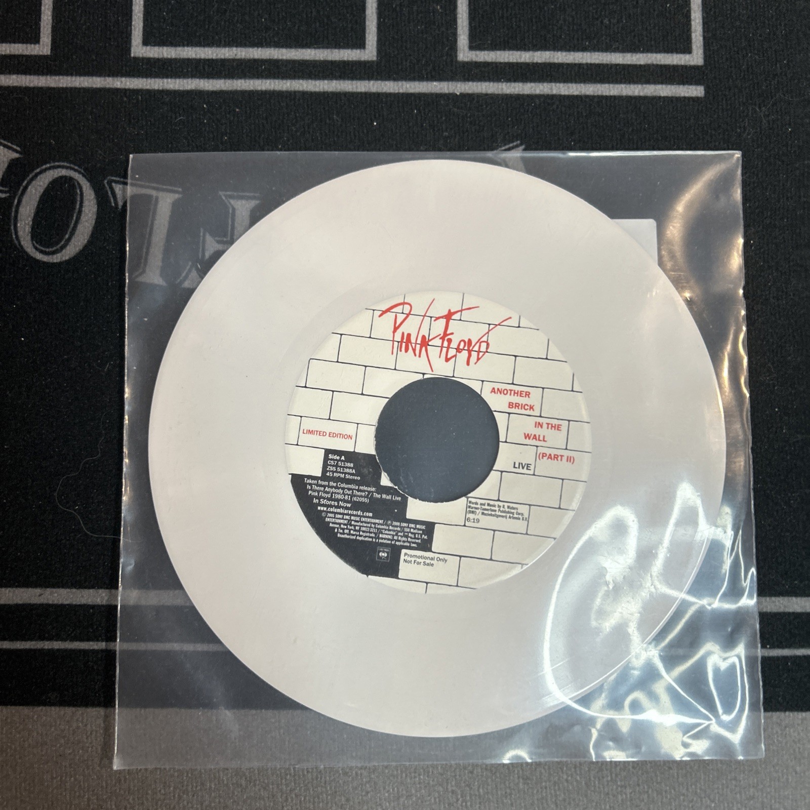 Pink Floyd Another Brick In The Wall (Part II) Live PROMO 7" White VINYL Record