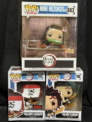 Funko Pop Demon Slayer Lot Nezuko 883 BoxLunch Tanjuro 1255 AAA Tanjiro 1748