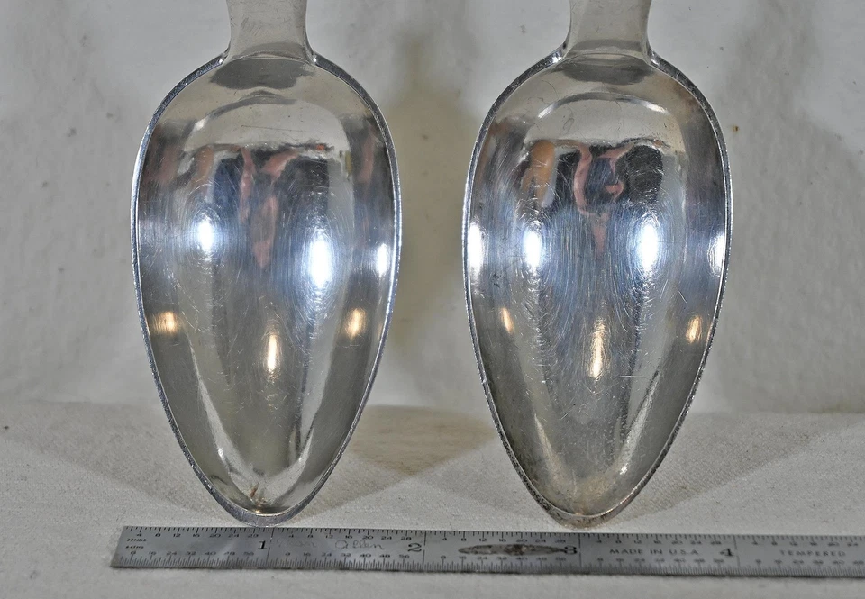 Wm. Cucharas para servir monedas SEAL de plata, mango de violín, 1810-1822 Foto 3 de 4