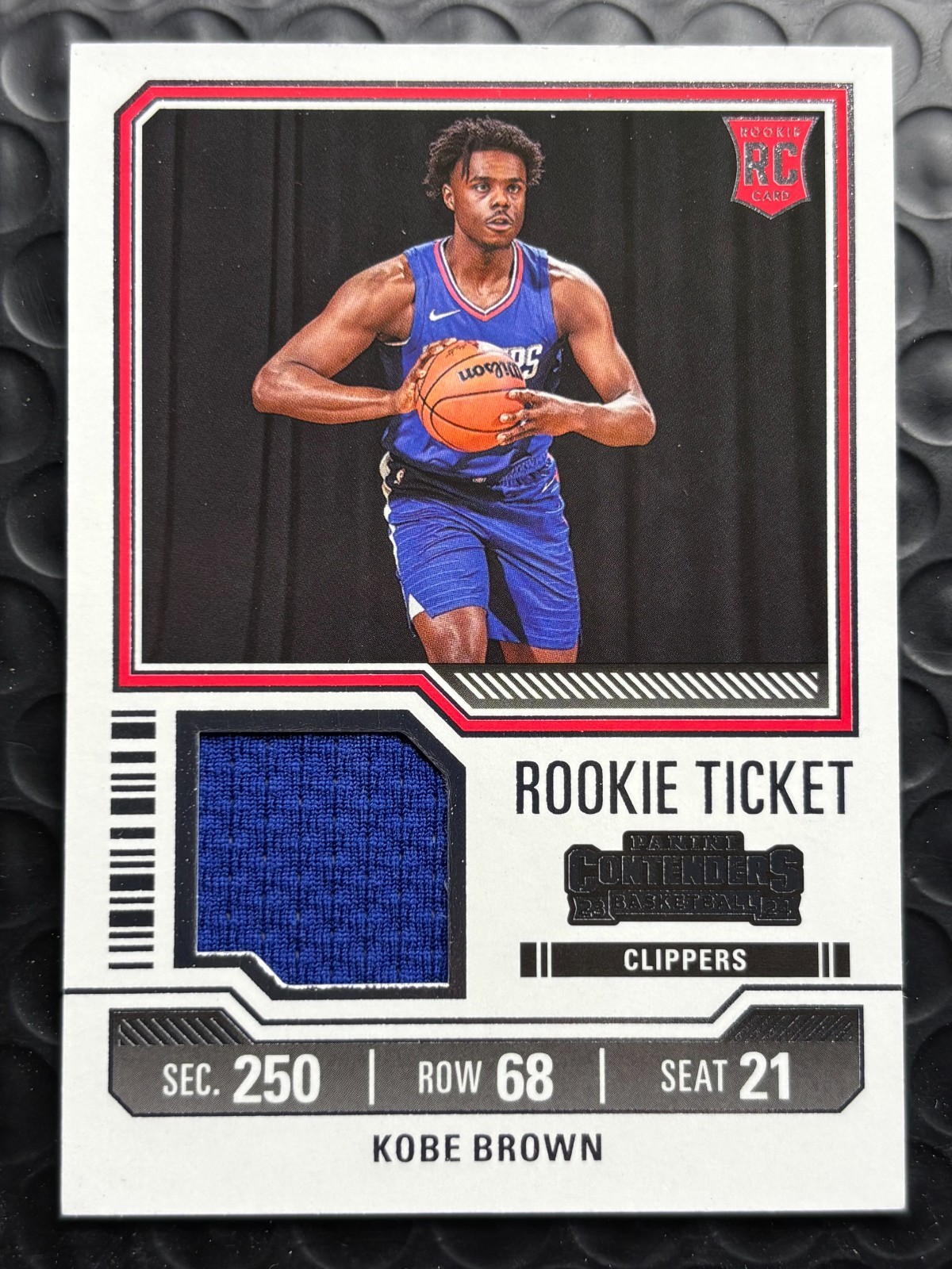 2023-24 Panini Contenders - Rookie Ticket Swatches Kobe Brown #RTS-BRN (MEM, RC)