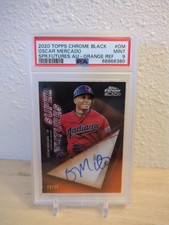 2020 Chrome Black Super Futures Orange Refractor 15/25 Oscar Mercado Auto Mint