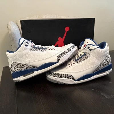 Air Jordan 3 Retro True Blue 2011 White Cement Grey 136064-104 Men's Size 11 - image 1 of 4