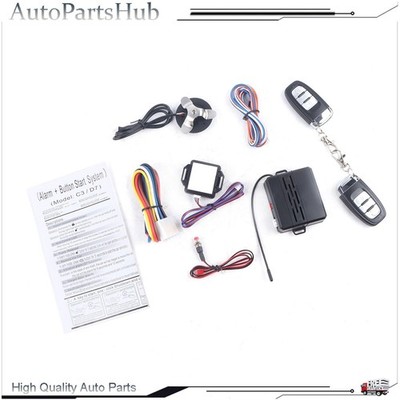 Car Keyless Entry Engine Start Alarm System Kit Push Button Remote Start