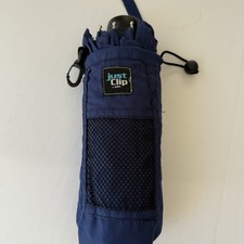 Just Clip by Totes Navy Blue Umbrella With Carrying Pouch