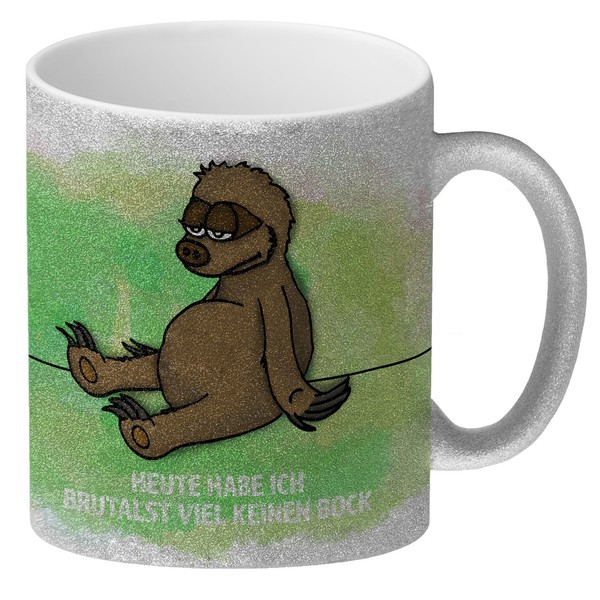Heute Habe Ich Brutalst Viel Keinen Bock Glitzer-Glitzer-Kaffeebecher-image