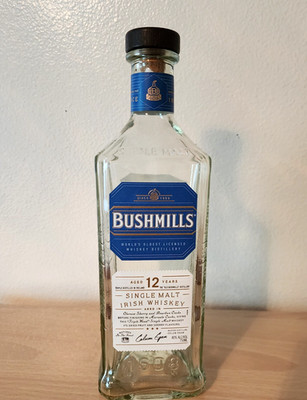 Bushmills Single Malt Irish Whiskey 12 Aged Empty Bottle Only