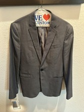 Express Mens Photographer Fitted Grey Blazer 40 Regular 55285