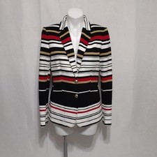 Tommy Hilfiger 8 Multicolor Striped Blazer Coat Preppy Classic Workwear Jacket