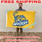 Toledo Walleye Flag Banner 3X5 ft East Coast Hockey League Fan Home Decor