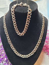 Custom stainless steel cuban necklace & brace...