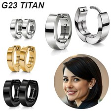 Titan Klappcreolen Unisex Silber Gold Schwarz...
