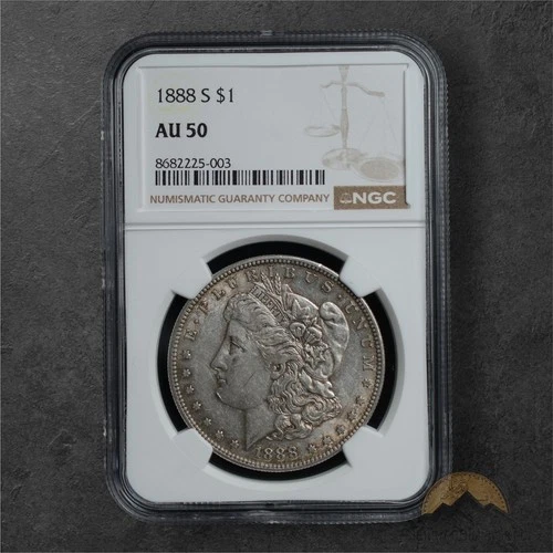 1888-S Morgan Silver Dollar $1 - NGC AU50 - San Fransisco