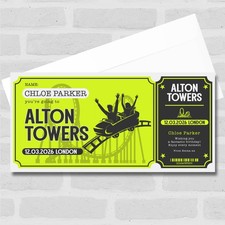 Theme Park Day Out Personalised Surprise Ticket Gift Voucher