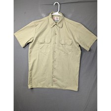 Dickies Mens Khaki Short Sleeve Work Shirt Button Up Medium Tan 6040