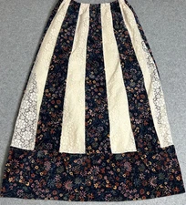 Vintage Tumbleweeds 70s Skirt Velvet Panel Prairie Hippie Maxi Boho Cottage