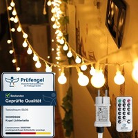 Kugel Lichterkette Partylichterkette LED Deko Innen AußEn Warmweiß 300 Leds 30M