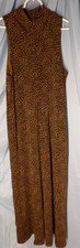 Garnet Hill Brown Animal Print High Neck Sleeveless Long Maxi Dress Women's L