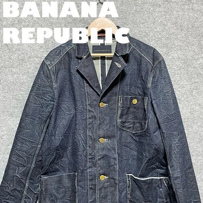 BANANA REPUBLIC Veste Survêtement En Jean Indigo S DENIM 49,5cm 69,5cm - Photo 1/4