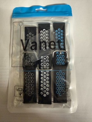 3-pack of **breathable silicone sport watch bands** from the brand **Vanet**.