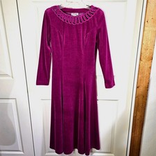 Ashley Brooke Dress Womens S Vintage Velvet Romantic Scoop Neck Long Sleeve