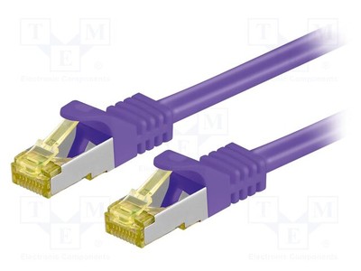 Patch cord Line violett 0,25m LSZH Cu 26AWG S/FTP 6a