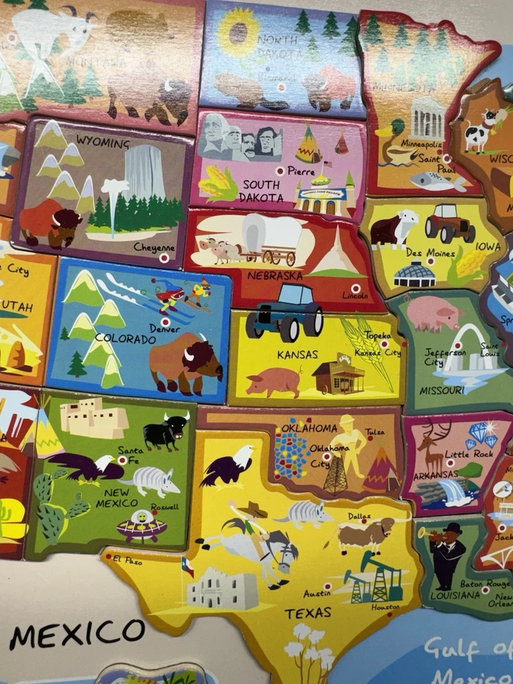 Janod U.S. Puzzle Map of the United States with 50 Magnetic Pieces (19 X 13 ) - Image 3 of 4