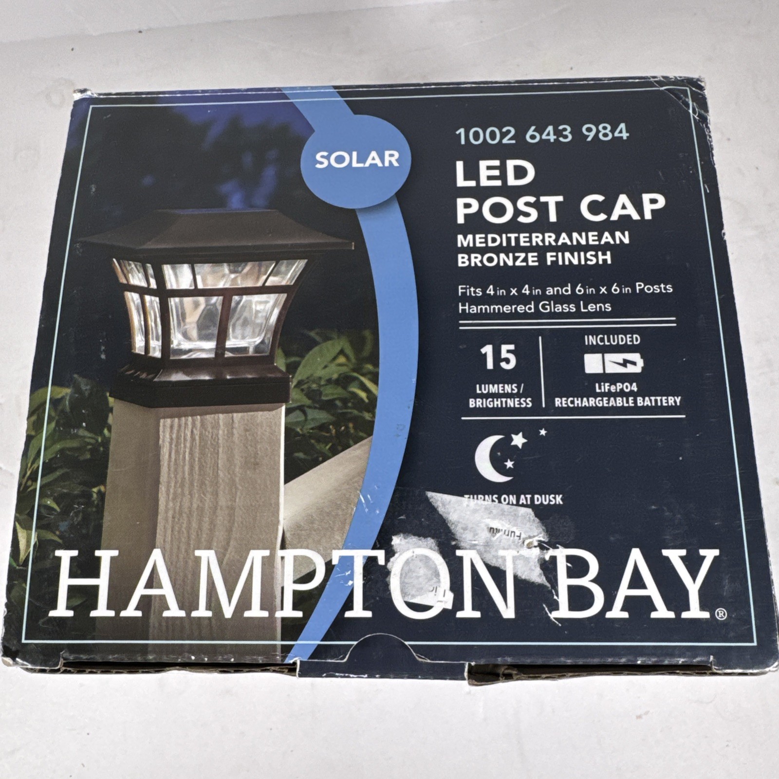 Hampton Bay 4x4 or 6x6 Mediterranean Bronze LED Outdoor Solar Deck Post Light