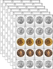 200 Pocket Coin Pages for Collectors, Standard 9-Hole Coin Collection Pages f...