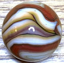 DAS/JABO OXBLOOD WAVY / FLAMEY SWIRLED SHOOTER SIZE .76" BOX03/184