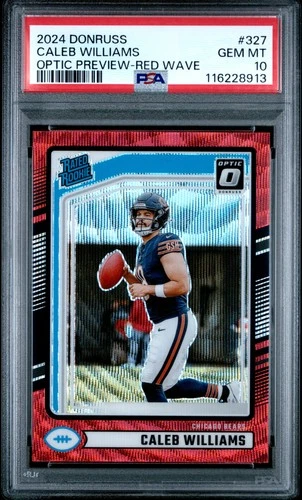2024 PANINI DONRUSS OPTIC PREV-RED WAVE #327 CALEB WILLIAMS PSA 10