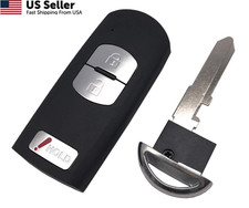 Replacement Key Fob Case Shell Fit for Mazda 3 CX-3 CX-5 WAZSKE13D01 Black
