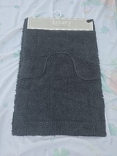 2pc Luxury Ultra Plush Washable Nylon Bath Rug Set NAVY BLUE