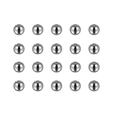 40pcs Beads 6mm Stainless Steel 1.8mm Hole Dia Bead for DIY Crafts, Silver Tone