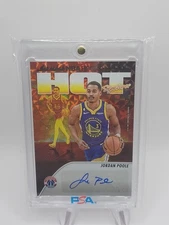 2023-24 Panini NBA Hoops - Hot Signatures Jordan Poole #HS-POO Hyper Gold (AU)