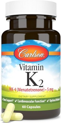 Carlson - Vitamin K2, MK-4 (Menatetrenone), Vitamin K Supplement, Bone & Heart H
