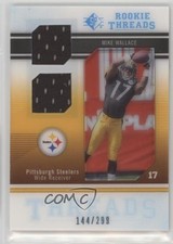 2009 SP Threads Rookie Threads Dual Swatch 144/299 Mike Wallace #RT-MW 0af