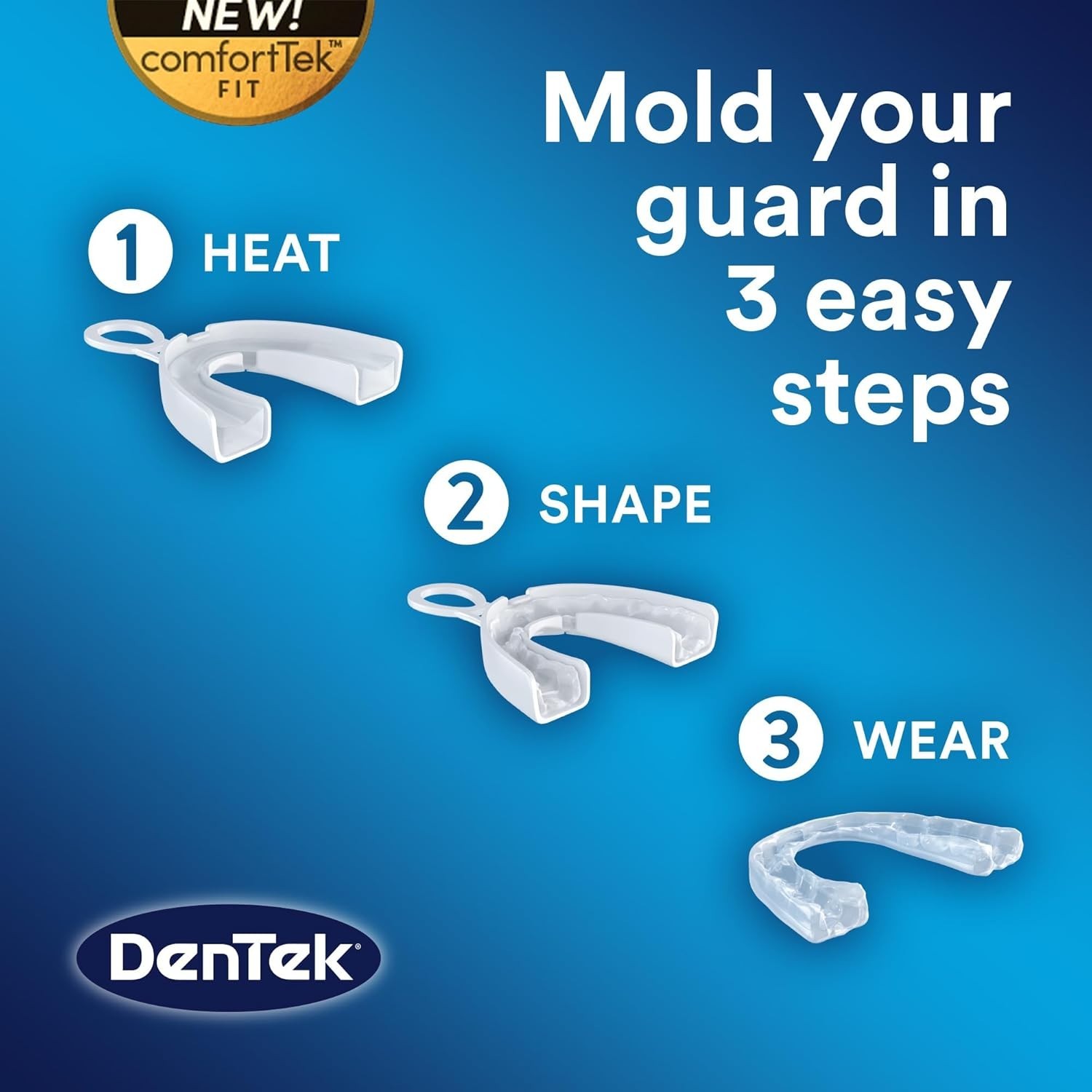 Professional-Fit Mouth Guard for Nighttime Teeth Grinding - Easy 3-Step Fit