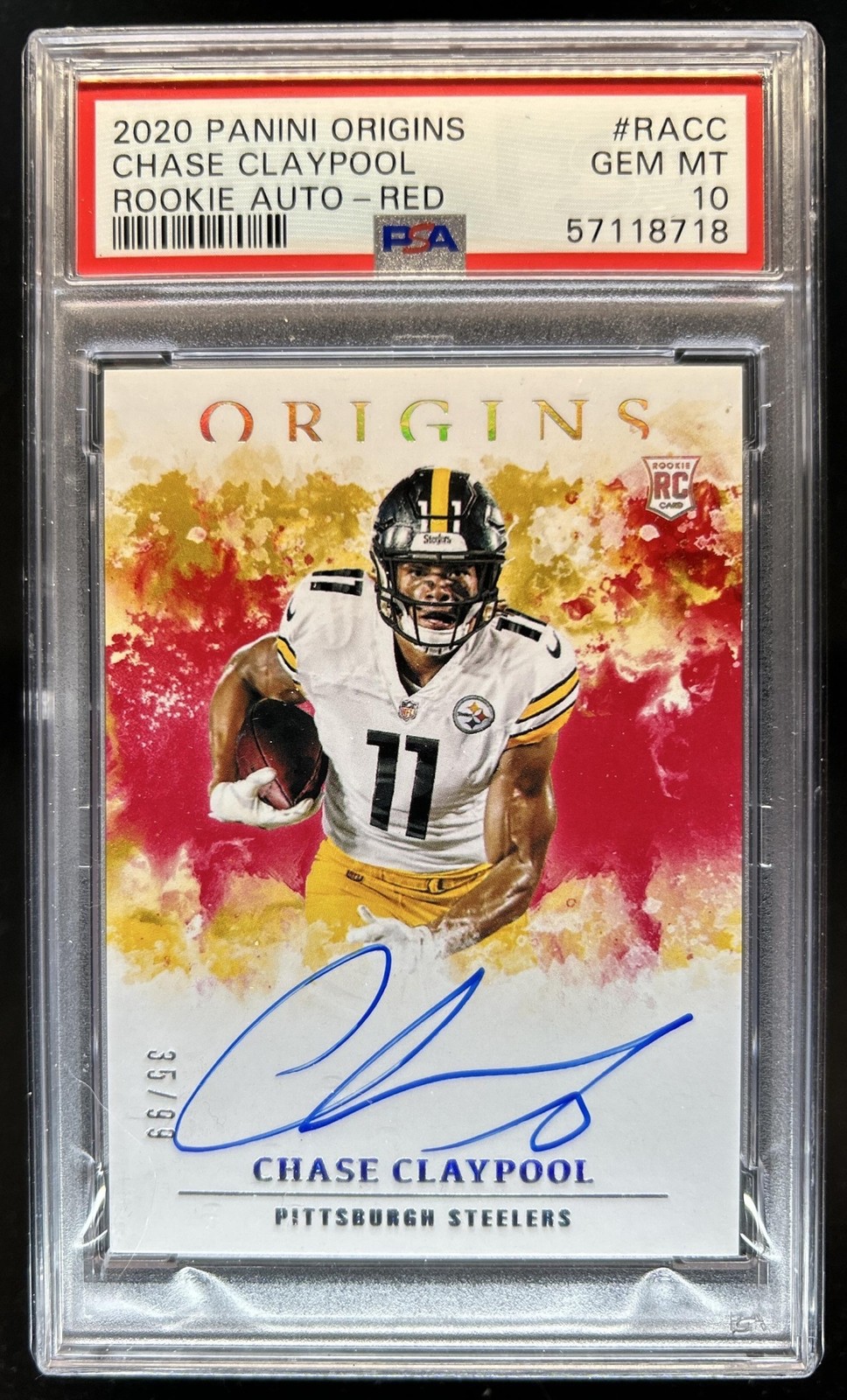 Chase Claypool Panini Origins Rookie Autographs #RACC Red