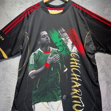 Mexico Chicharito Hernandez Sangre Azteca Soccer Jersey Mens Black XL El Tri