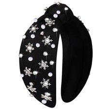 Christmas Headband for Women Rhinestone Snowflake Headband Embellished Crysta...